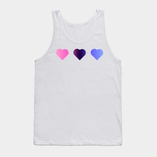 Bi+ Hearts Omnisexual Flag (Horizontal Gradient Trio) Tank Top